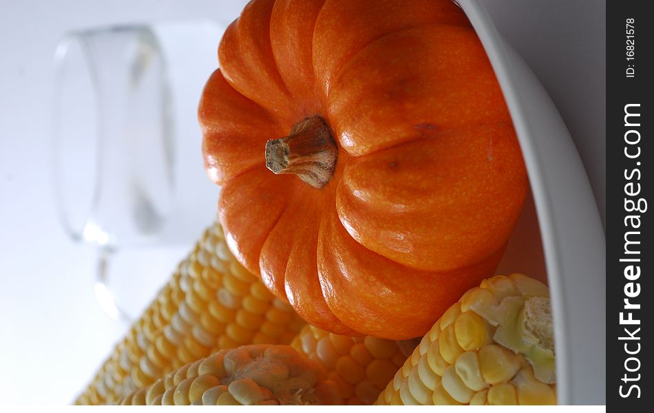 Pumpkin corn maize on plate