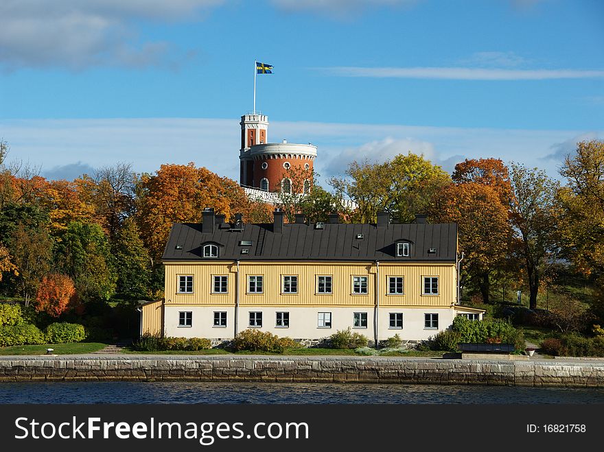 A small citadel Kastellet on Kastellholmen, Stockholm, Sweden. A small citadel Kastellet on Kastellholmen, Stockholm, Sweden