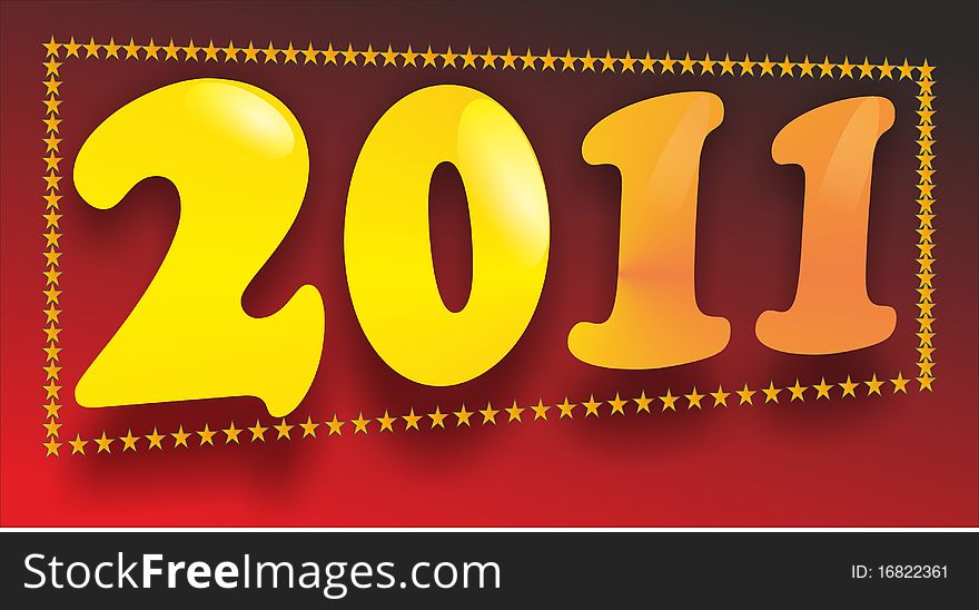 Logo in 2011 in a star border on red background. Logo in 2011 in a star border on red background