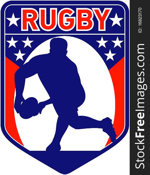 Rugby player passing ball