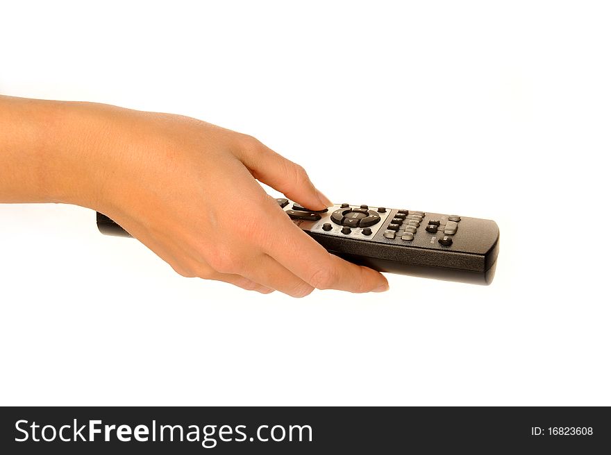 Human Hand On Remote