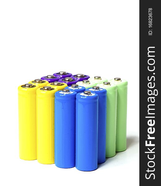 Batteries isolated on white background