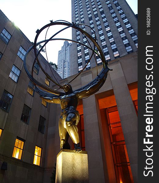 Statue in front of Rockefella Center in New York City. Statue in front of Rockefella Center in New York City