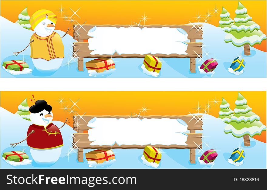 Set of two Christmas banners