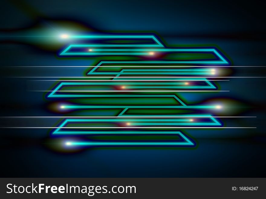 Technology background with shining lines like in contact microshemes or wire frames