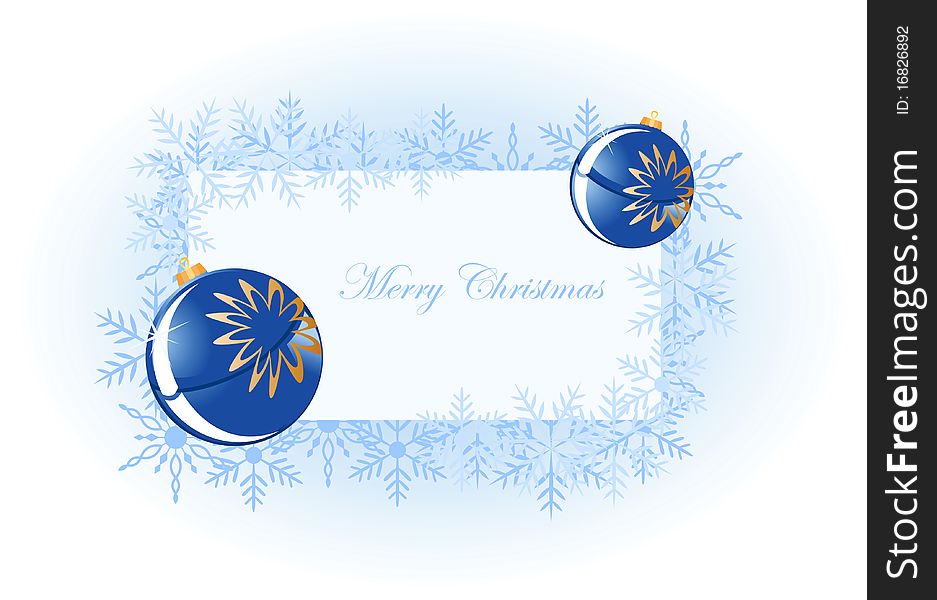 Blue christmas balls vector background