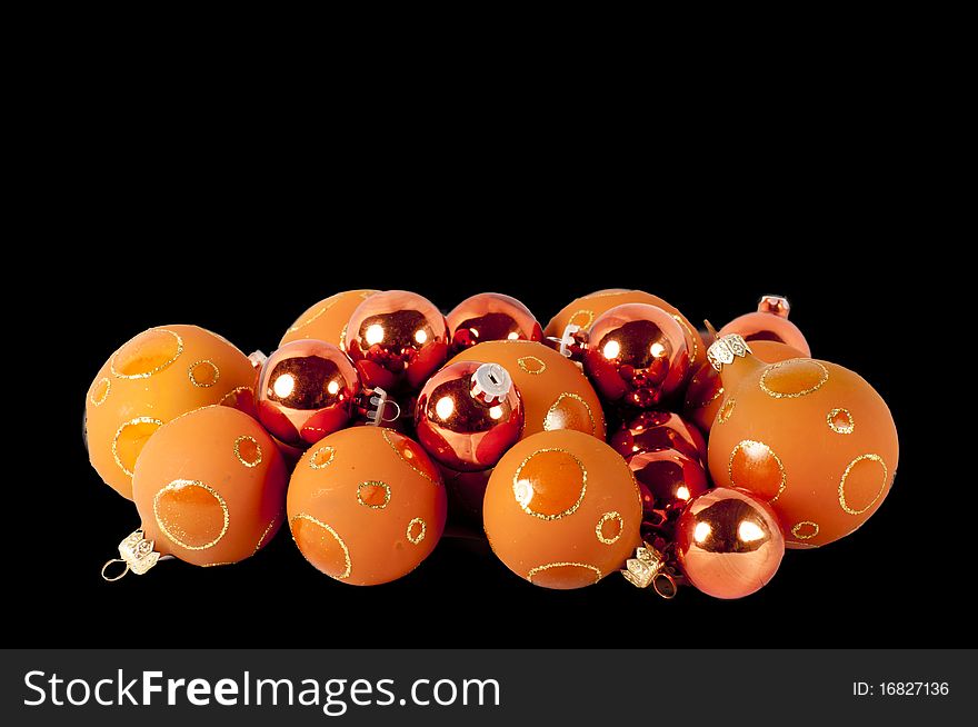 Christmas balls isolated on a black background