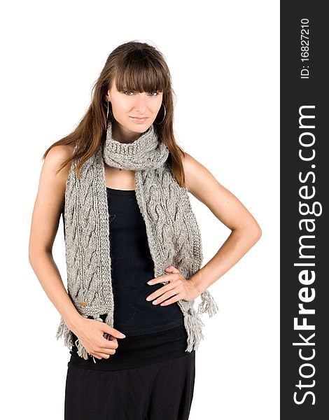 Girl in grey scarf