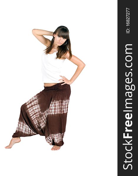 Pretty girl in ethnic trousers