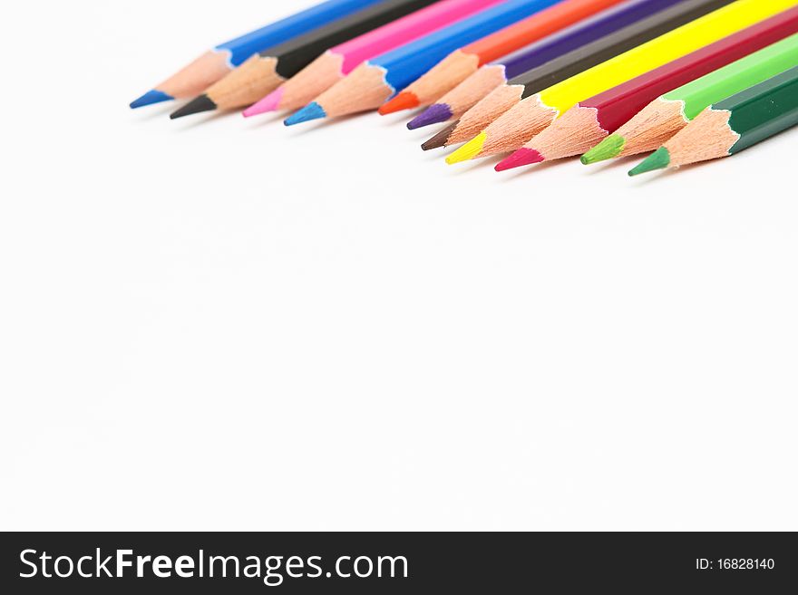 Colorful Pencil On White Background