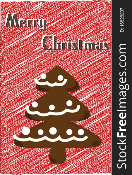 A card be planted tree and Merry Christmas. A card be planted tree and Merry Christmas