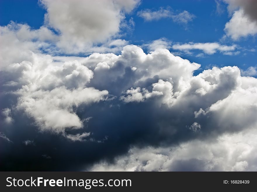 Clouds in the sky above Karelia, Northern Russia.