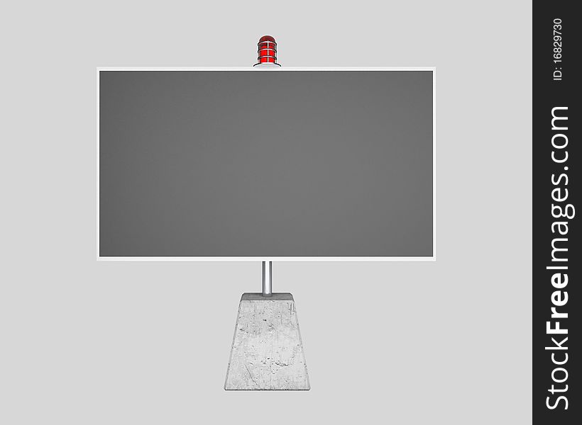 Billboard with flasher on gray background