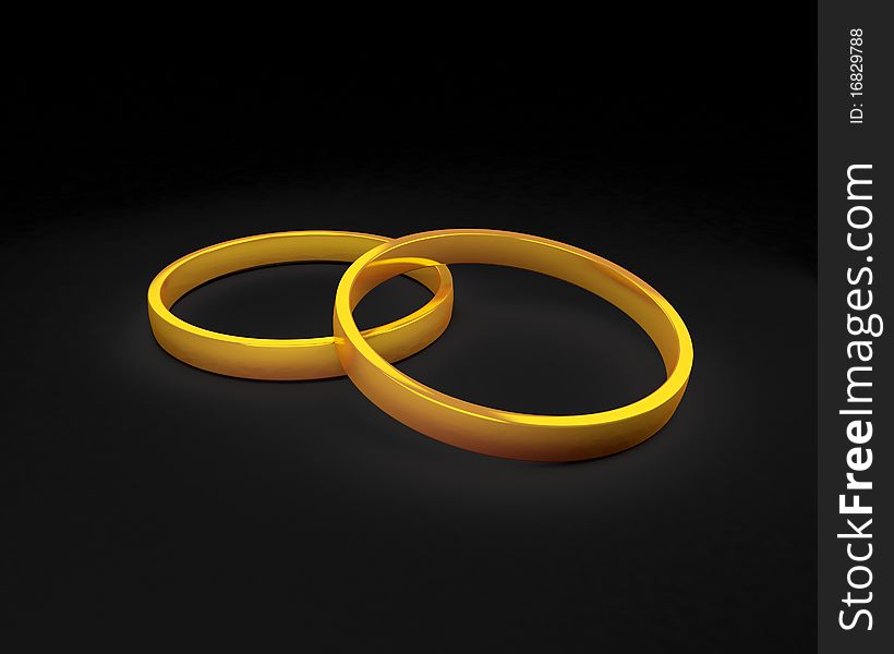 Two Golden Rings On Black