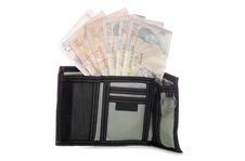 Mens Wallet With Sterling Money Stock Image