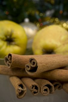Cinnamon And Apples Stock Photo