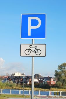 Bicycle Parking Sign Royalty Free Stock Photos