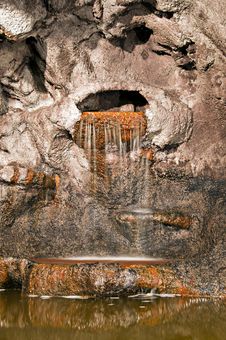 Underground Cave Waterfall Stock Photography
