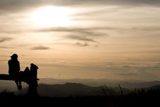 Girl Sits On The Hill Chiangmai Thailand Stock Photos Girl Sits On The Hill Chiangmai Thailand Stock Photos