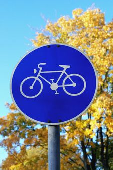 Bike Path Sign Royalty Free Stock Image Bike Path Sign Royalty Free Stock Image