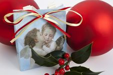 Christmas Decoration With Angels An Red Baubles Stock Images Christmas Decoration With Angels An Red Baubles Stock Images
