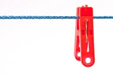 Clothespin Hang On A Cord Royalty Free Stock Image