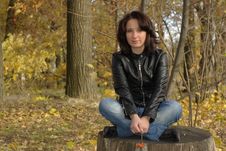 Girl Sitting Cross-legged Stock Photography Girl Sitting Cross-legged Stock Photography