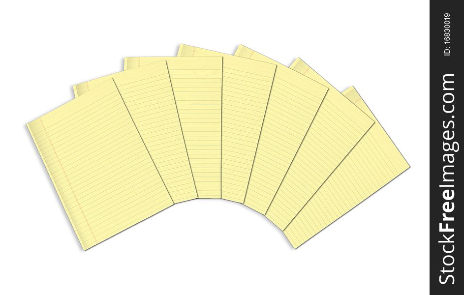 3d Illustration of a notebook with yellow leaves