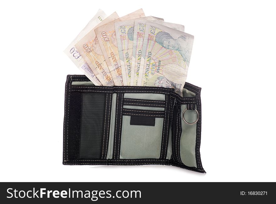 Mens wallet with Sterling money