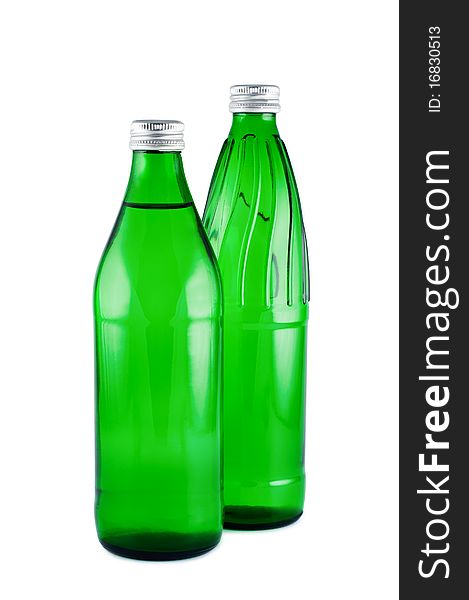 Two bottles water isolated white background clipping path. Two bottles water isolated white background clipping path.