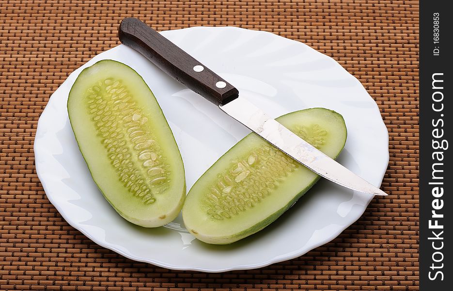 Cucumbers And Knife
