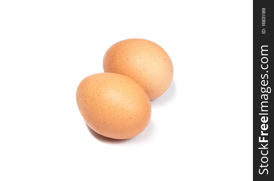 Orange eggs on white background Isolated