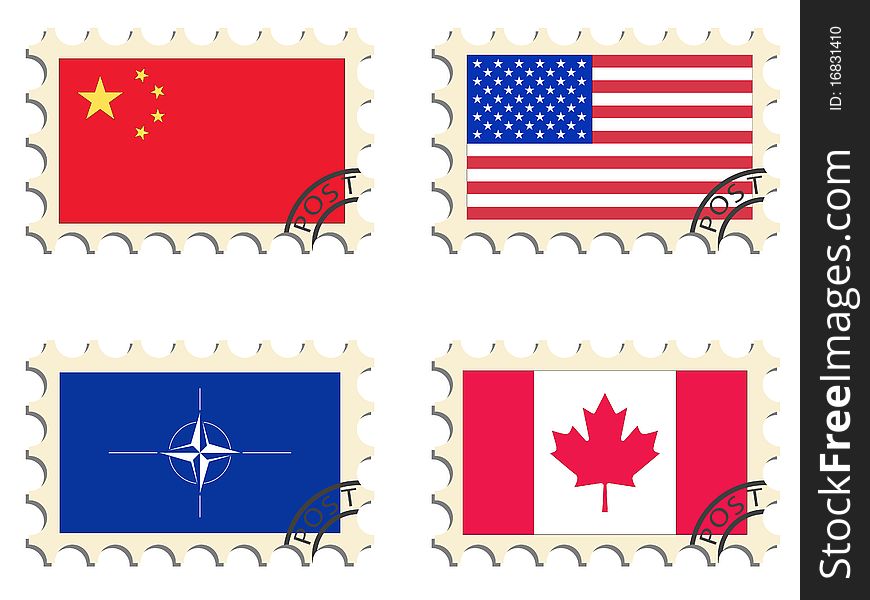 The Post Stamps. Flags