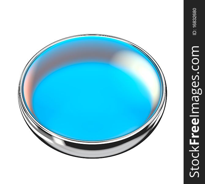 Colored button with chrome stroke