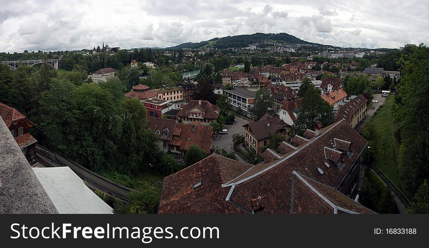 A panorama of Bern, Switzerland's capital city. A panorama of Bern, Switzerland's capital city.