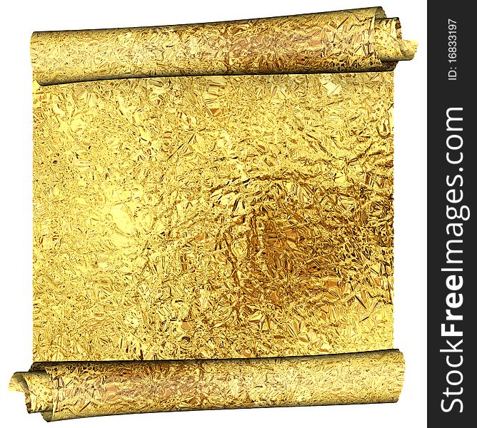 Yellow gold foil roll - detailed. Yellow gold foil roll - detailed