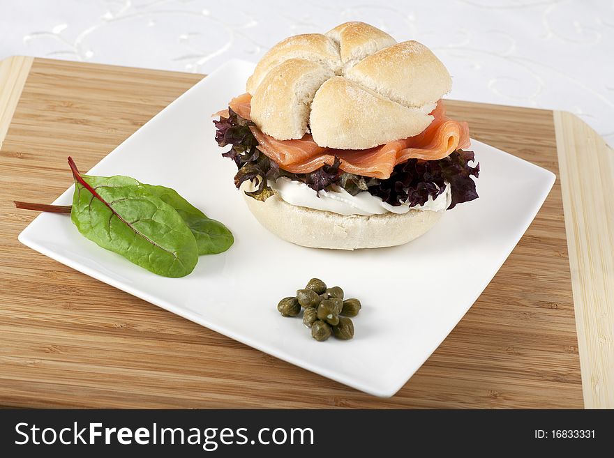 Smoked Salmon On Roll