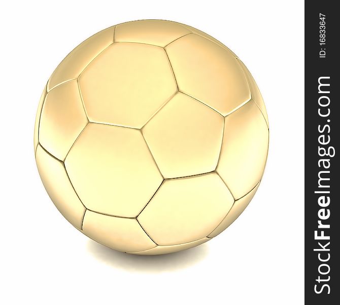 Yellow soccer ball isolated on a white background