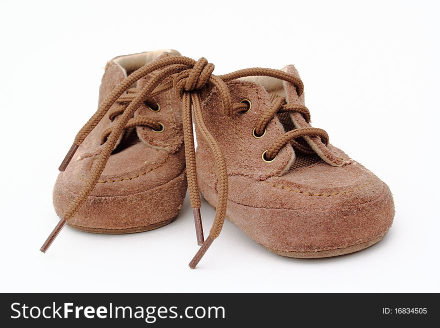 Brown Suede Leather Shoes Isolated On White