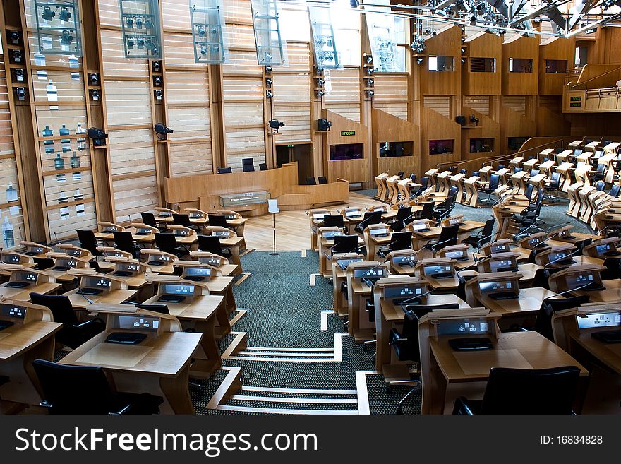 Interiors of Edinburgh Parliament, built in 2004