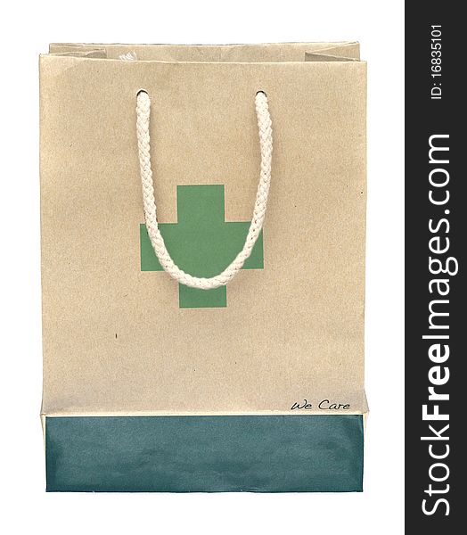 Medicine paper bag made from recycle paper.