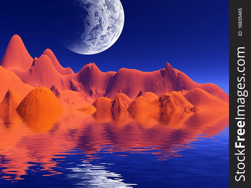 Very bright and colorful space landscape