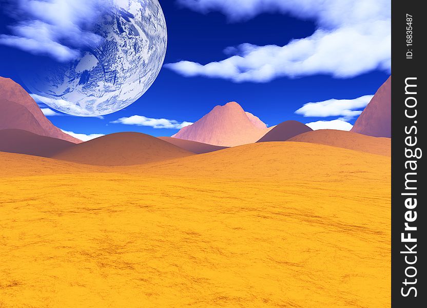 Very bright and colorful space landscape