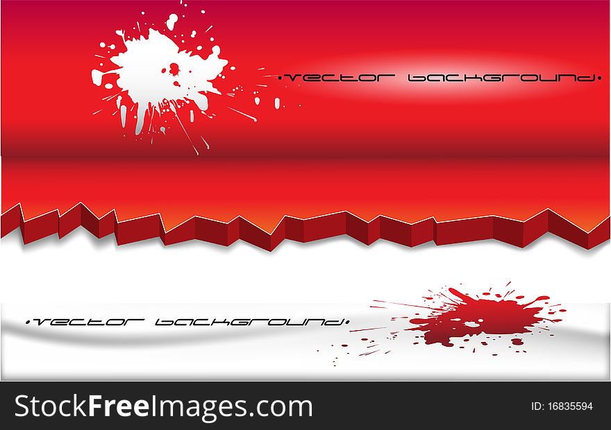 Red And White Background With A Blot