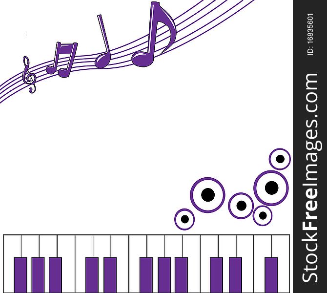 Purple music background decoration with piano and speaker. Purple music background decoration with piano and speaker