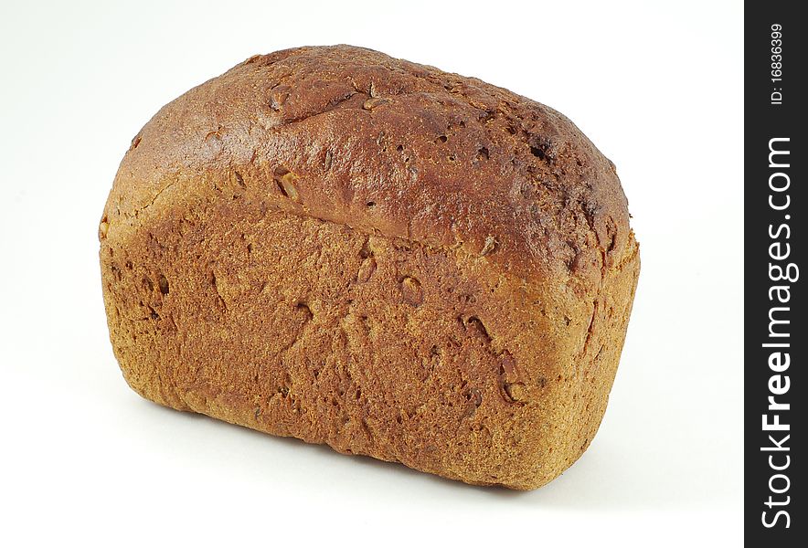 Black bread with sunflower seed - isolated