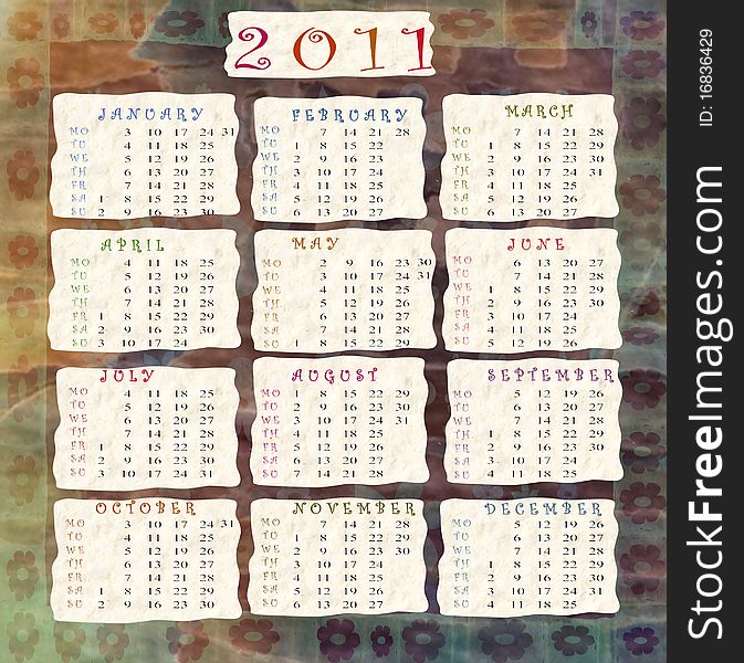 Wallpaper with calendar for the new year. Wallpaper with calendar for the new year