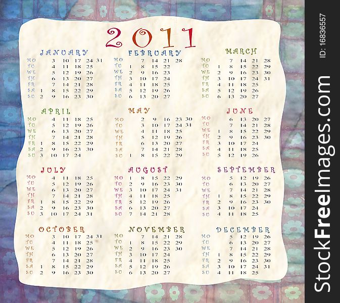 Wallpaper with calendar for the new year. Wallpaper with calendar for the new year