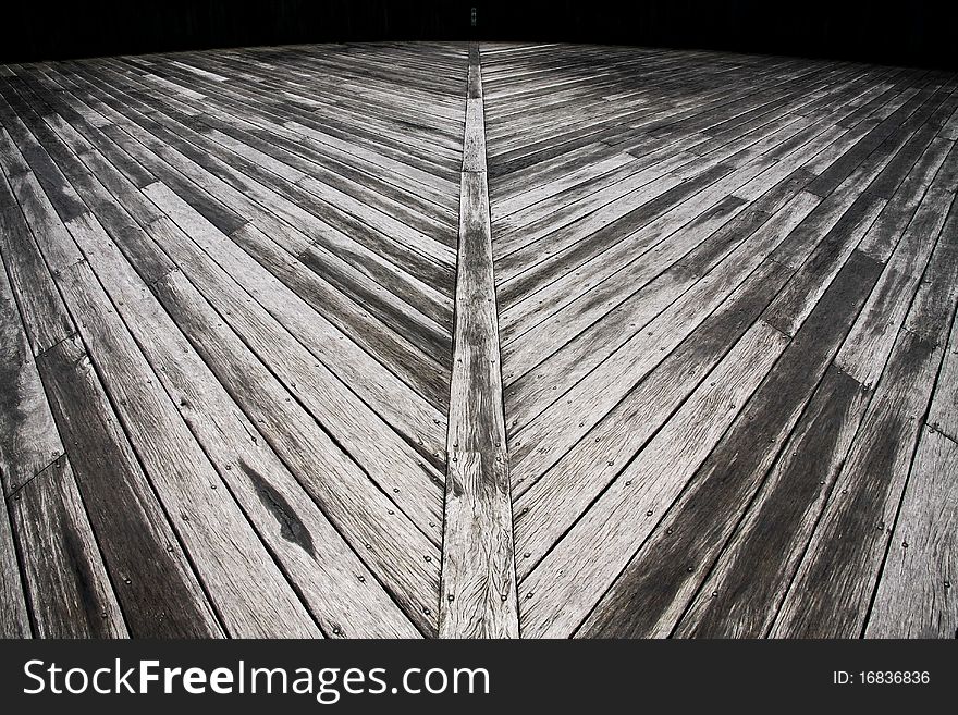Weathered Outdoor Diagonal Timber Deck