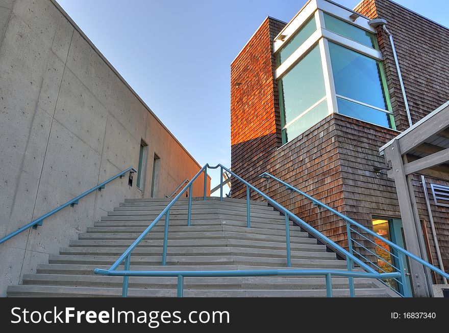 Stairway to coummity center; HDR photo